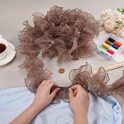 5 ярд плиссированной органзы с кружевной лентой&nbsp;OCOR-PH0004-67A