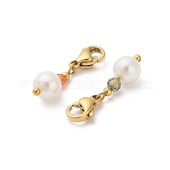 Круглые подвесные украшения из искусственного жемчуга и стекла&nbsp;STAS-K306-47G