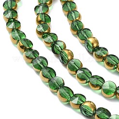 Полупокрытые гальваническим способом прозрачные стеклянные бусины&nbsp;EGLA-E060-02A-HP02