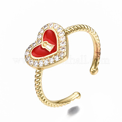 Латунные кольца из манжеты с прозрачным цирконием&nbsp;RJEW-N035-031-NF