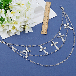 1 шт. железные 3-слойные перекрестные цепи для брюк с кисточками&nbsp;AJEW-SC0031-16