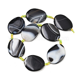 Натуральные полосатые агатовые бусы&nbsp;G-P605-L02-07