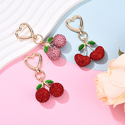 Подвеска из полимерной глины с вишнями&nbsp;HJEW-YW00142-01