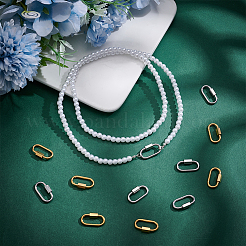 12 шт. 2 цвета 304 нержавеющая сталь винтовой карабин замок подвески&nbsp;STAS-UN0064-16