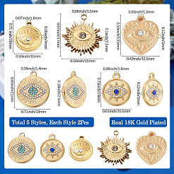 10 шт. 5 стиля подвески из нержавеющей стали 304&nbsp;STAS-SC0009-40