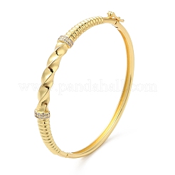 Женский латунный браслет на петлях с фианитами&nbsp;BJEW-K229-02G