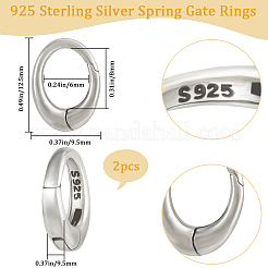 2 шт. 925 кольца-пружинки из стерлингового серебра&nbsp;STER-BBC0006-74A
