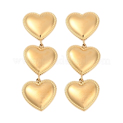 Серьги-гвоздики в форме сердца из нержавеющей стали 304&nbsp;EJEW-Z096-02G