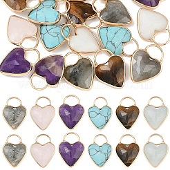 2 шт. граненые подвески из натурального тигрового глаза&nbsp;KK-YW0003-63A