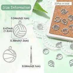 20 шт. 2 стиля подвески из нержавеющей стали 304&nbsp;STAS-YW0002-59