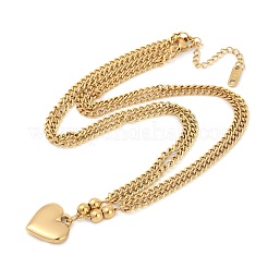 Ожерелья с подвеской в форме сердца из нержавеющей стали 304 для женщин&nbsp;LS-NJEW-Z072-06G