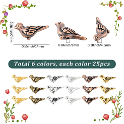 150 шт. 6 цвета бусины из сплава в тибетском стиле&nbsp;TIBEB-SC0001-46
