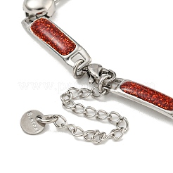 Браслеты из нержавеющей стали 304 с прямоугольными звеньями&nbsp;BJEW-S153-04P-01