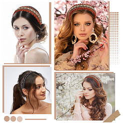 2 шт. 2-х цветные цветочные резинки для волос украшения для женщин&nbsp;OHAR-CY0001-19A