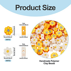 200шт 2 стиля ручной работы бусины из полимерной глины&nbsp;CLAY-TA0001-82