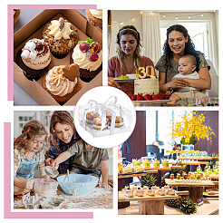 6 шт. складные бумажные коробки для хранения кексов с прозрачными крышками&nbsp;CON-UN0001-05B