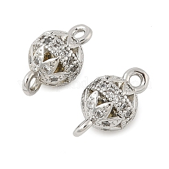 Шармы-соединители из латуни с микропаве из кубического циркония&nbsp;KK-U056-03P