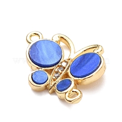 Подвески-бабочки из латуни с микропаве из прозрачного кубического циркония&nbsp;KK-C161-01G-11