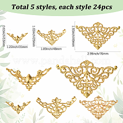 120 шт. 5 стиля железных филигранных соединительных звеньев&nbsp;FIND-SC0017-09