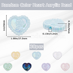 30 шт. переливающиеся акриловые бусины с УФ-покрытием&nbsp;OACR-SP0001-31