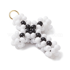 Подвески-крестики из бисера&nbsp;PALLOY-GD00002-02