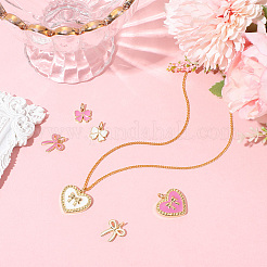 6 шт. 6 стиля подвески-подвески из латуни с эмалевым покрытием&nbsp;KK-BBC0021-43