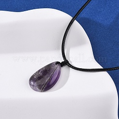 Подвеска в виде капли из смешанных натуральных и синтетических драгоценных камней&nbsp;NJEW-G169-01