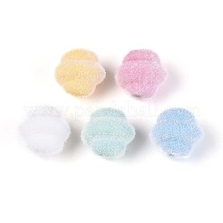 Флокированные непрозрачные акриловые бусины-закрутки&nbsp;OACR-T030-14M-B