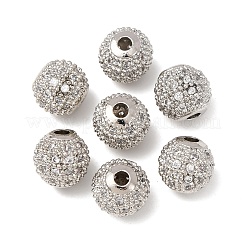 Круглые латунные микро проложить кубического циркония бусы&nbsp;LS-X-ZIRC-N016-01P-8mm