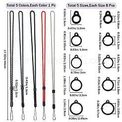5 шт. 5-цветные полиэстеровые шейные ремни&nbsp;DIY-GF0008-11