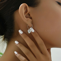 Винтажные серьги-кольца в стиле панк из латуни в форме сердца&nbsp;XL2786