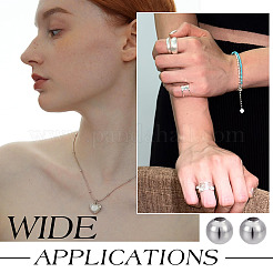 800 шт. круглые бусины из нержавеющей стали 304&nbsp;STAS-ME0002-48