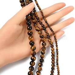 1 нить бусин из натурального тигрового глаза&nbsp;G-YW0002-42A