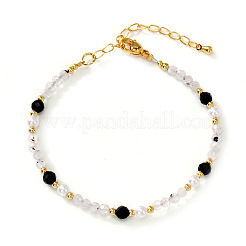 Браслет для женщин из кварцевого кристалла и бусин черного агата&nbsp;KS6100