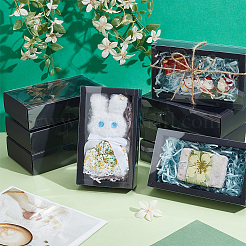 Складные креативные ящики из крафт-бумаги с прозрачным покрытием из ПВХ&nbsp;LS-CON-WH0113-09A