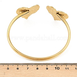 Текстурированные браслеты-манжеты в форме сердца из нержавеющей стали 304 для женщин&nbsp;LS-BJEW-A154-01A-G