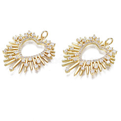 Латунные микропаве прозрачные подвески с фианитом&nbsp;ZIRC-N039-179-NF