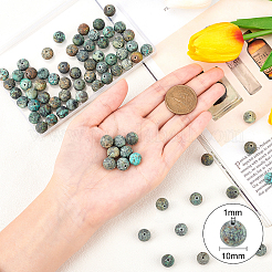 Бусины матовая натуральная африканская бирюза (яшма) круглые бусины&nbsp;G-OC0001-79A