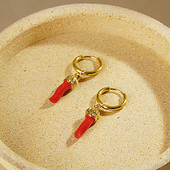 Геометрические красные серьги чили для женщин из нержавеющей стали повседневные украшения для вечеринок&nbsp;SO5470-1
