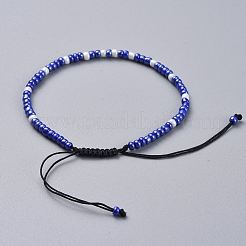 Регулируемые нейлоновые нити плетеные браслеты из бисера&nbsp;X-BJEW-JB04522-07