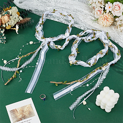 Сплав дерево жизни ткань лист отделка лента украшение для вечеринки&nbsp;HJEW-OC00267