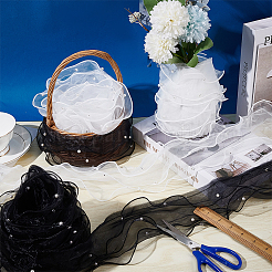 2 шт. 2-х цветная трехслойная ткань с отделкой из органзы&nbsp;DIY-PH0021-43