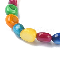 Растянутый браслет из бисера из окрашенных натуральных ракушек для женщин&nbsp;BJEW-JB09383-02