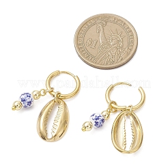 Серьги-кольца в форме ракушки из латуни&nbsp;EJEW-JE06738