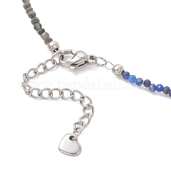 Ожерелье из круглых граненых бусин диаметром 2 мм&nbsp;NJEW-JN05865-03