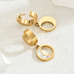 Элегантные серьги-кольца из нержавеющей стали 201 в форме луны&nbsp;XZ5381-1