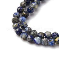 Нитки бусины из натурального ляписа-лазури&nbsp;G-RM2025-A41-4mm-B