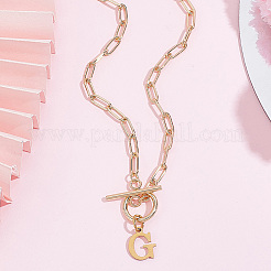 Ожерелья с подвесками в виде букв из нержавеющей стали 304&nbsp;NJEW-LP0001-52G-G