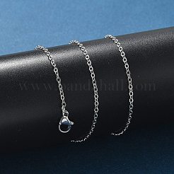 Классические простые ожерелья из нержавеющей стали 304 для мужчин и женщин с цепочкой-кабелем&nbsp;STAS-UN0017-38P-A