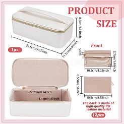 Портативные дорожные коробки-органайзеры из искусственной кожи с ручками для ювелирных изделий&nbsp;CON-WH0107-71A